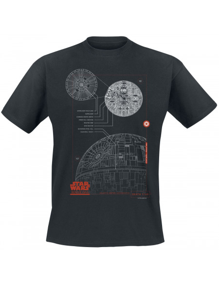 Star Wars Rogue One - Plans T-shirt noir