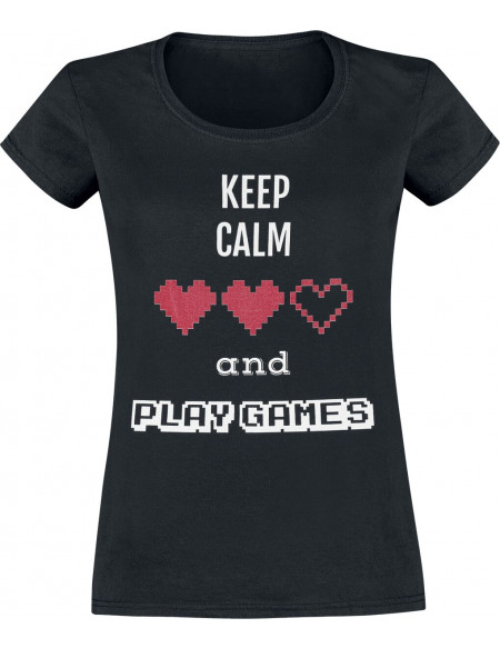 Keep Calm And Play T-shirt Femme noir