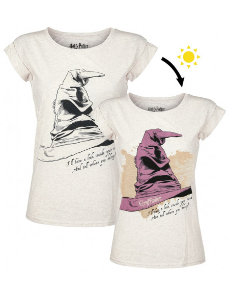 Harry Potter Le Choixpeau Magique - Gryffondor UV T-shirt Femme blanc
