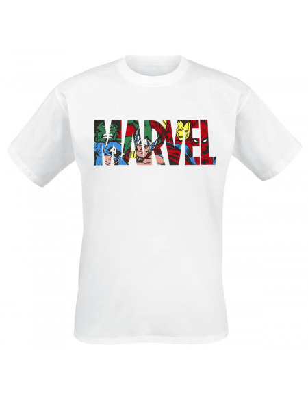 Marvel Character Logo T-shirt blanc