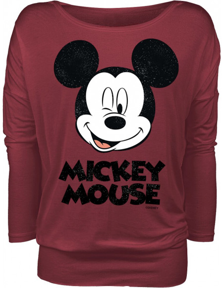 Mickey & Minnie Mouse Clin D'Œil Haut à manches longues rouge