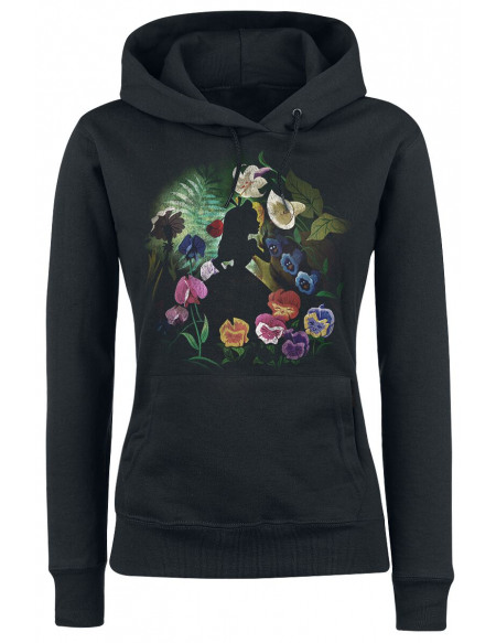Alice Au Pays Des Merveilles Fleur Noire Sweat à Capuche Femme noir