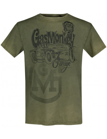 Gas Monkey Garage Hot Rod Garage T-shirt vert