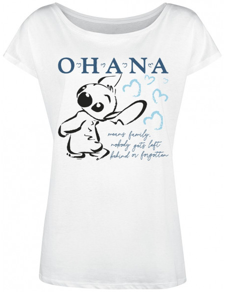 Lilo & Stitch Ohana T-shirt Femme blanc