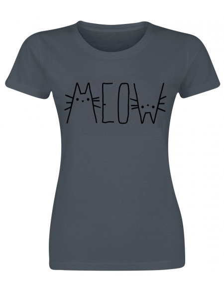 MEOW T-shirt Femme gris foncé