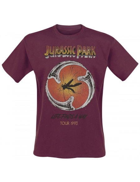 Jurassic Park Life Finds A Way T-shirt bordeaux