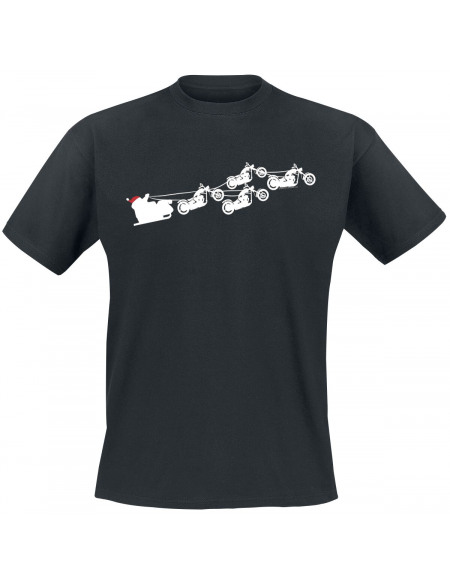 Motorrad Weihnachtsmann T-shirt noir
