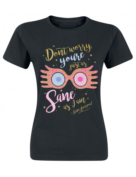 Harry Potter Don't Worry - Luna Lovegood T-shirt Femme noir