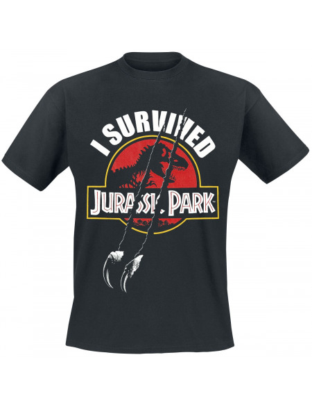 Jurassic Park I Survived! T-shirt noir