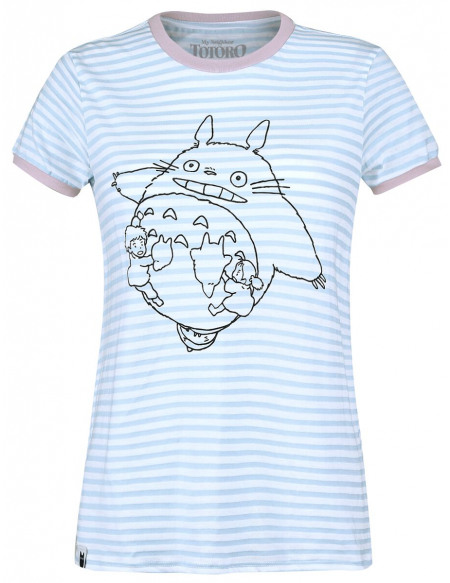 Mon Voisin Totoro Totoro The Wind T-shirt Femme bleu clair/blanc