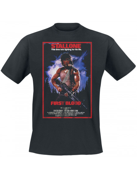Rambo Poster First Blood T-shirt noir