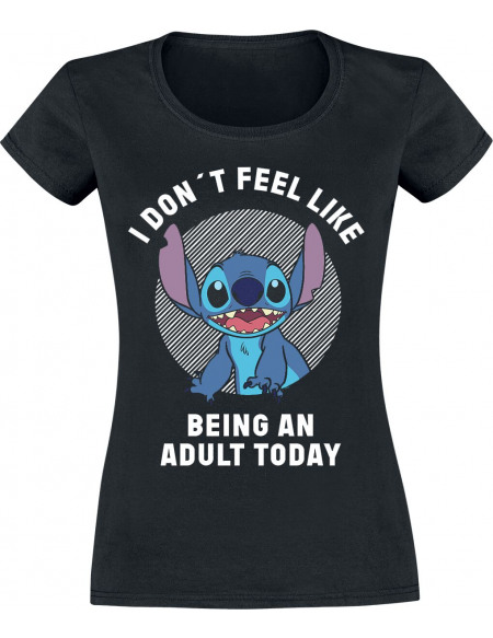 Lilo & Stitch Adult T-shirt Femme noir
