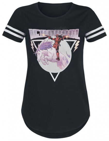 Deadpool Einhornattacke T-shirt Femme noir