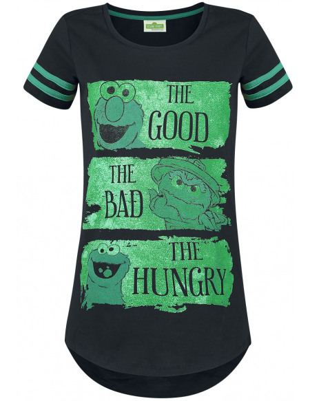 Sesame Street The Good, The Bad, The Hungry T-shirt Femme noir/vert
