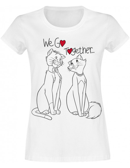 Les Aristochats We Go Together T-shirt Femme blanc