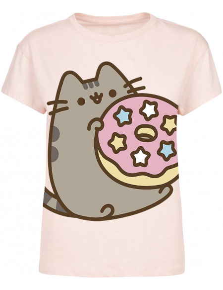 Pusheen Donut T-shirt Femme rose
