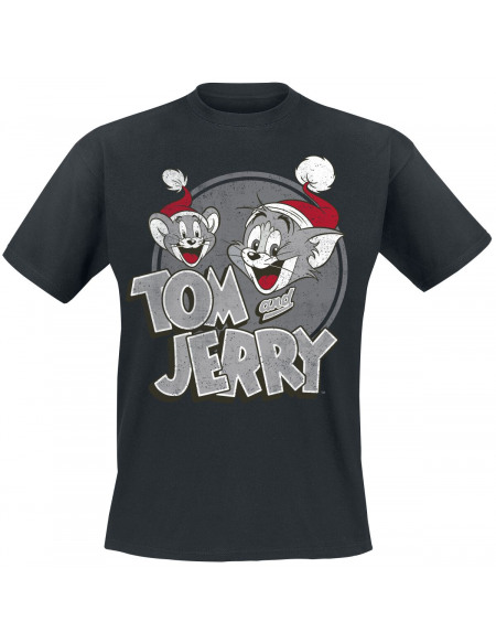Tom Et Jerry Noël T-shirt noir