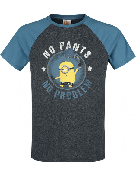 Les Minions No Pants, No Problem T-shirt gris chiné