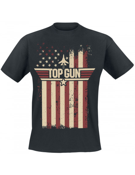 Top Gun Drapeau T-shirt noir