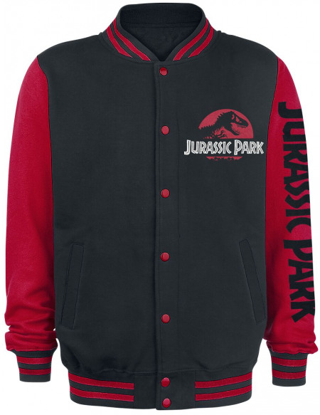 Jurassic Park Logo Classique Veste de Football Américain noir/rouge