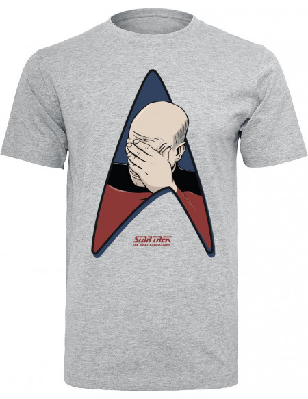 Star Trek Jean-Luc Picard - Facepalm T-shirt gris chiné