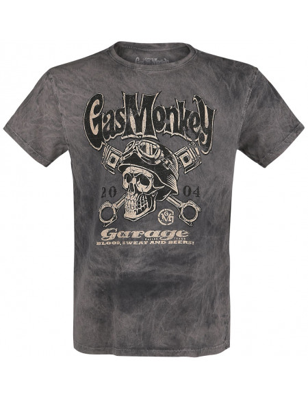 Gas Monkey Garage Helmet T-shirt gris