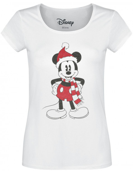 Mickey & Minnie Mouse Mickey Noël T-shirt Femme blanc