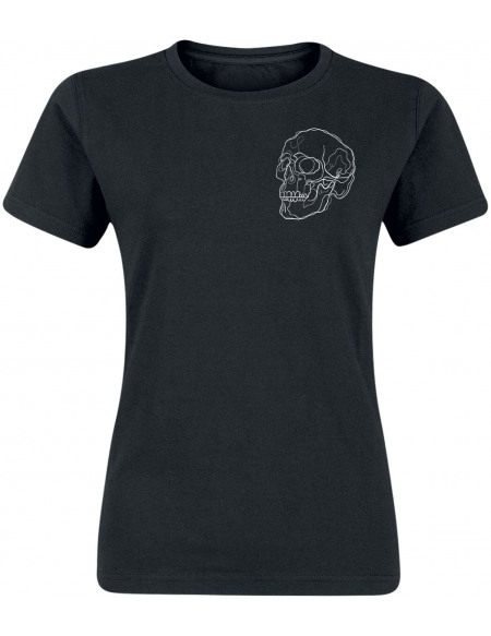 Lara Lineart Skull In Lilac T-shirt Femme noir