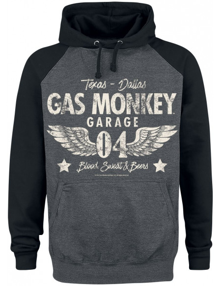 Gas Monkey Garage Wings Sweat à capuche noir/gris foncé