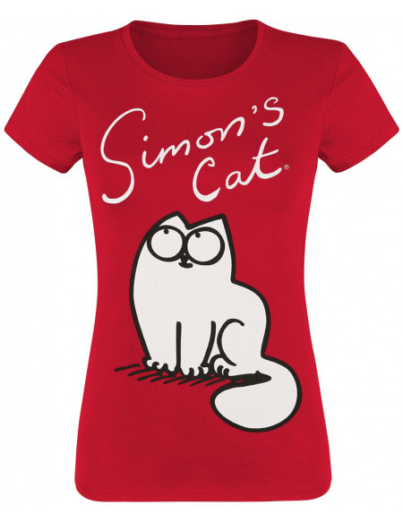 Simon' s Cat Simon T-shirt Femme rouge