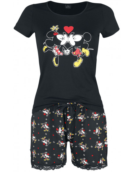 Mickey & Minnie Mouse Micky & Minnie Pyjama noir