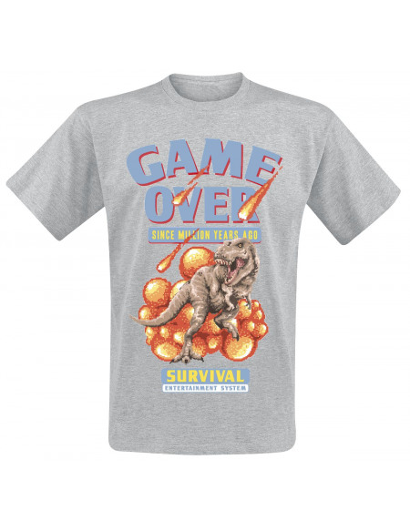 Game Over T-shirt gris chiné