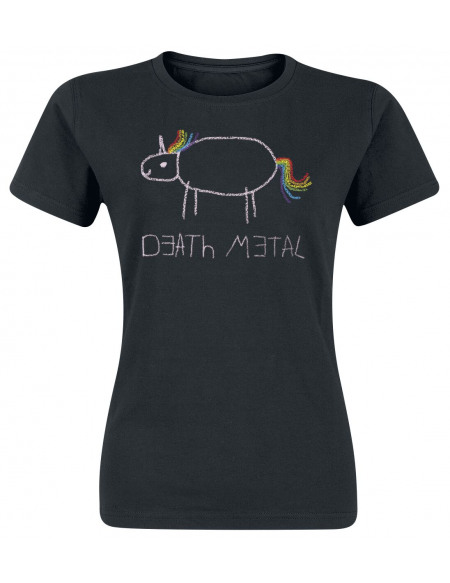 Death Metal T-shirt Femme noir