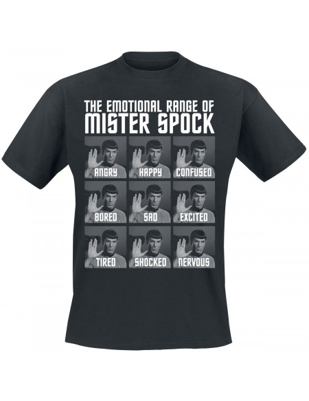 Star Trek The Emotional Range Of Mister Spock T-shirt noir