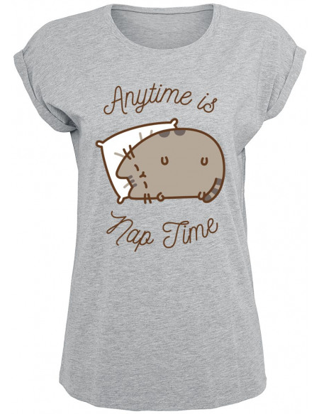 Pusheen Anytime Is Nap Time T-shirt Femme gris chiné