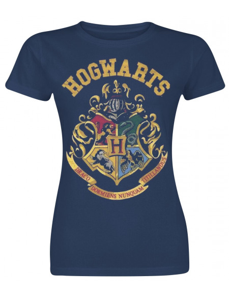 Harry Potter Poudlard T-shirt Femme marine