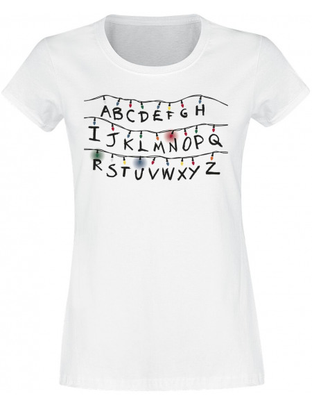 Stranger Things Guirlande & Alphabet T-shirt Femme blanc