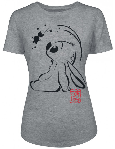 Lilo & Stitch Japan T-shirt Femme gris chiné