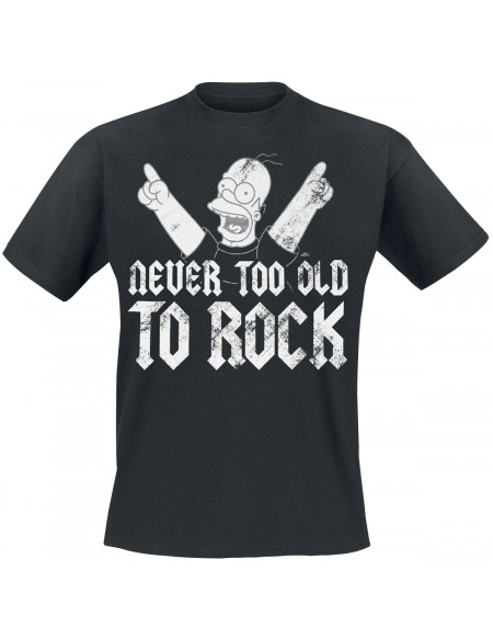 Simpsons-Homer Never Too Old To Rock T-shirt noir