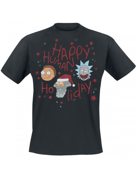 Rick & Morty Happy Human Holiday T-shirt noir