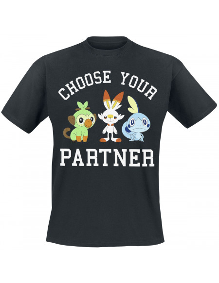Pokémon Épée & Bouclier - Choose Your Partner T-shirt noir