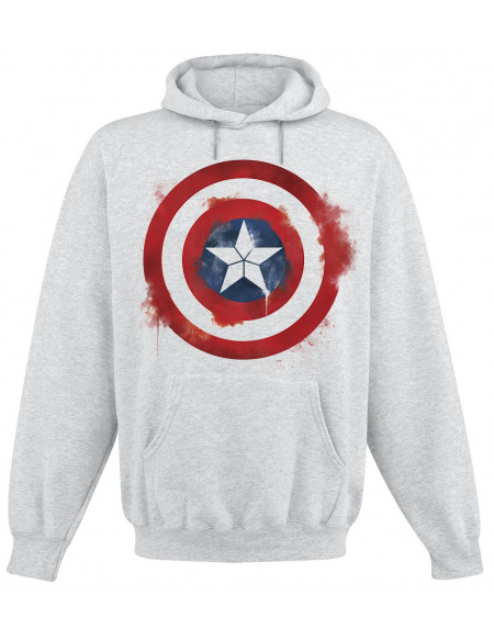 Avengers Endgame - Captain America - Bouclier Sweat à capuche gris chiné