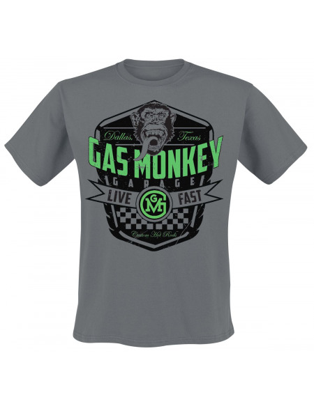 Gas Monkey Garage Live Fast T-shirt anthracite