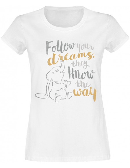 Dumbo Follow Your Dream T-shirt Femme blanc