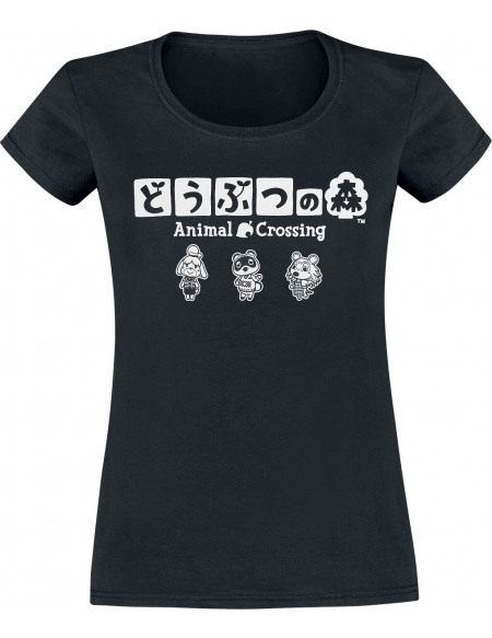Animal Crossing Logo T-shirt Femme noir