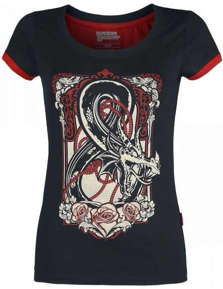 Dungeons and Dragons Drache T-shirt Femme noir