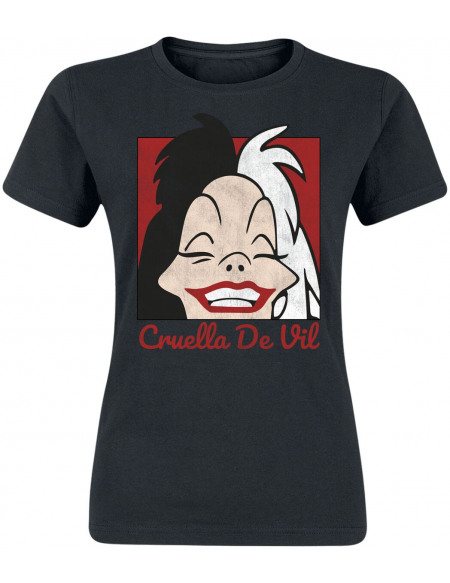 Les 101 Dalmatiens Cruella De Vil Cropped Head T-shirt Femme noir