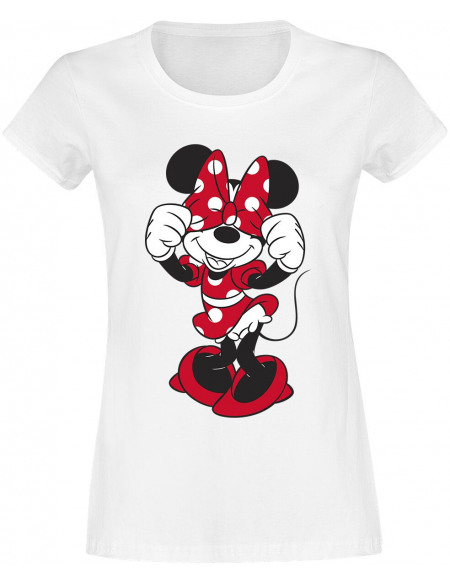 Mickey & Minnie Mouse Minnie - Nœud Sur Les Yeux T-shirt Femme blanc