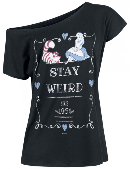 Alice Au Pays Des Merveilles Stay Weird T-shirt Femme noir