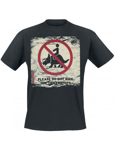 Jurassic Park Please Do Not Ride The Triceratops T-shirt noir